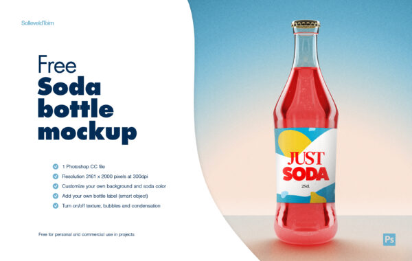 Free soda bottle mockup download